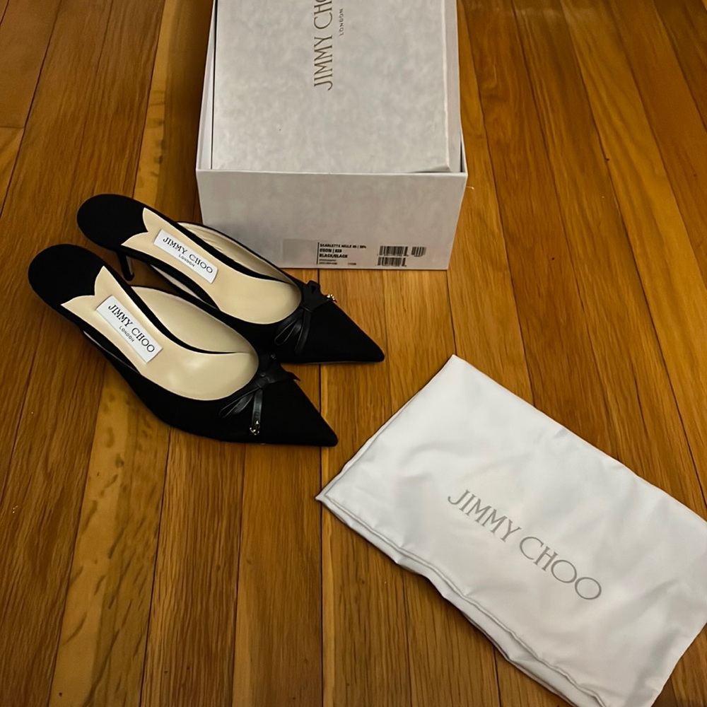 Jimmy Choo Black Suede Scarlette